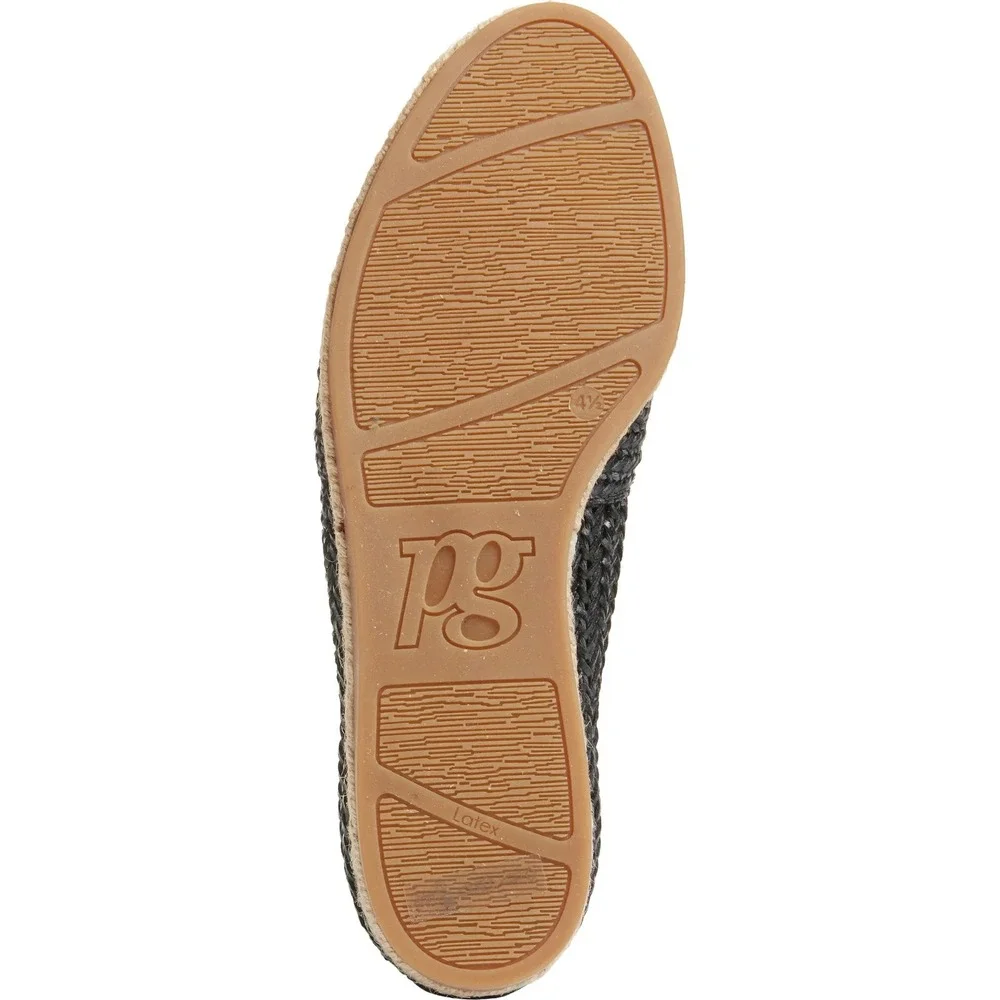 Paul Green Lori Espadrilles Sz 9 Black Woven Raffia Flats Comfortable Chic Beach
